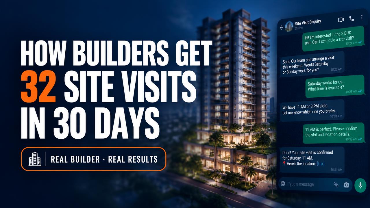 How builders get 32 site visits in 30 days — real builder, real results